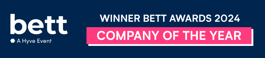 Banner with Bett logo and Company of the Year at Bett awards 2024 written on it
